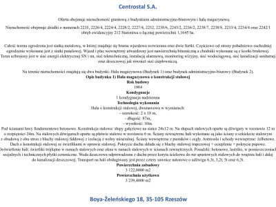 Nieruchomość z halą produkcyjno - magazynową oraz budynkiem biurowym