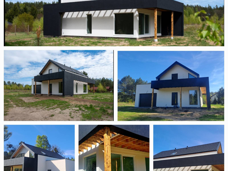 Nowoczesny energooszczędny dom na sprzedaż w zaciszu lasu Puszczy Darżlubskiej