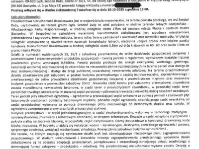 Działki z zabudową przeznaczoną do przetwórstwem i przechowywaniem produktów spożywczych - SEDEŃ DUŻY