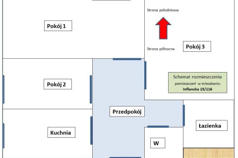 Mieszkanie 60 m2 na 1-piętrze, po częściowym remoncie w Śródmieściu Warszawy
