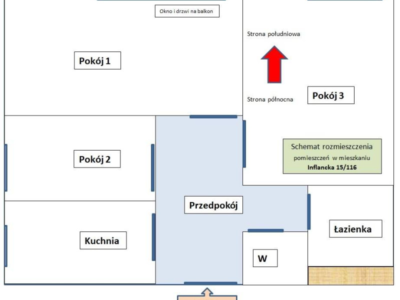 Mieszkanie 60 m2 na 1-piętrze, po częściowym remoncie w Śródmieściu Warszawy